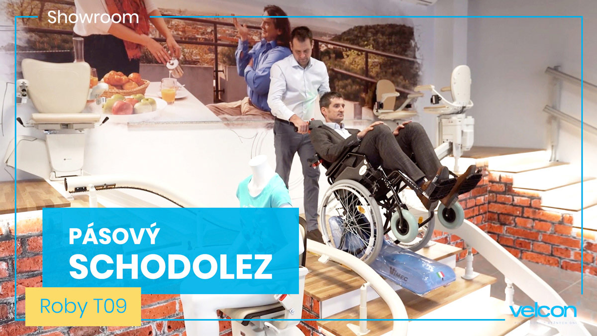 Pásový schodolez pre imobilných
